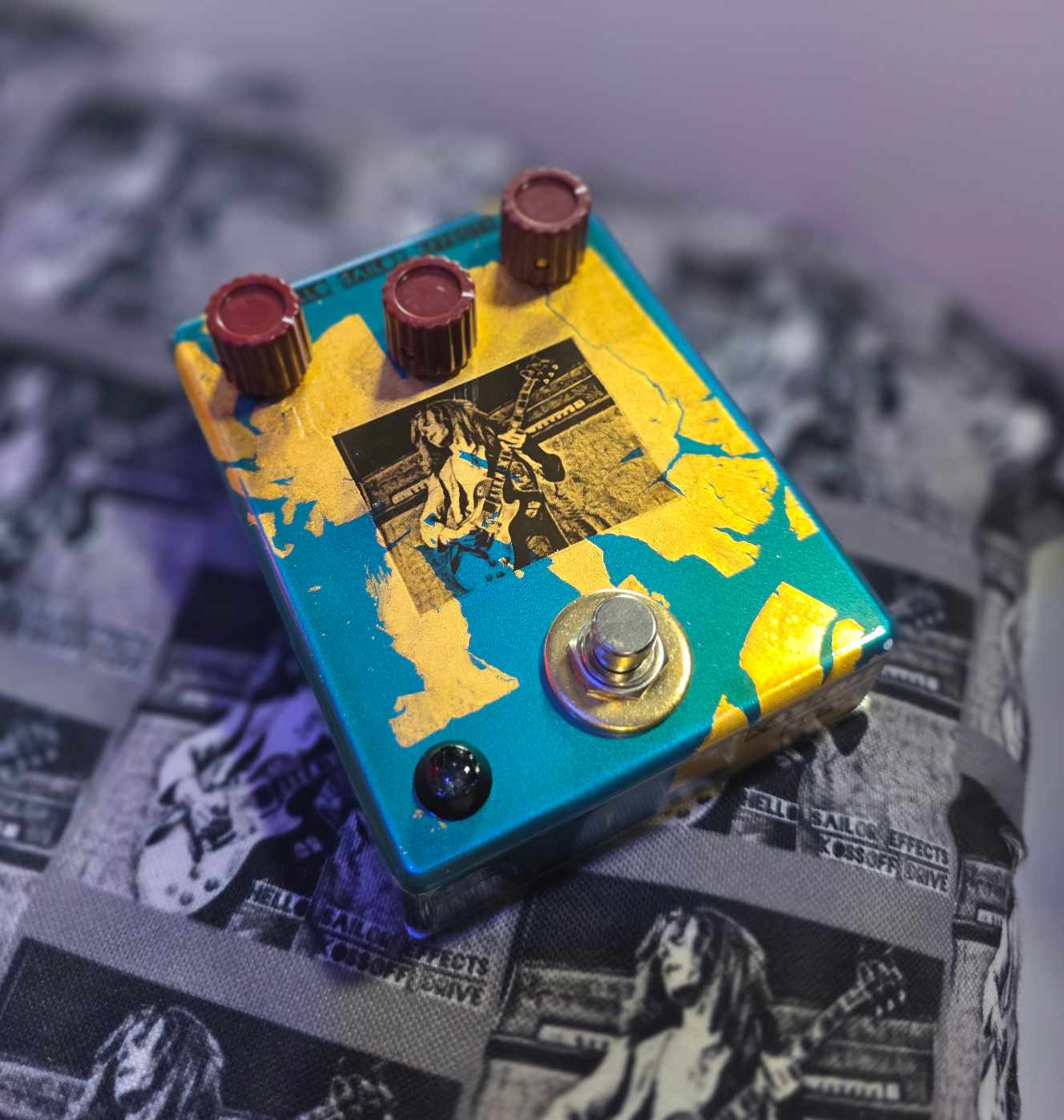 Kossoff Drive | Hand Wired Paul Kossoff Inspired Overdrive | Aged Atomic Teal and 24 Carat Gold Leaf
